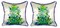 Pair of Betsy Drake Christmas Tree Small Outdoor/Indoor Pillows 12 In. X 12 In.